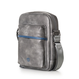 Tracolla slim bluegate - 19 x 26 x 3 cm - grigio - in tempo