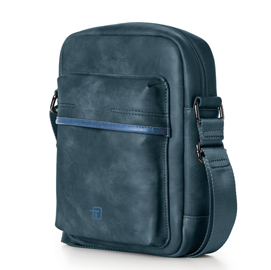 Tracolla slim bluegate - 19 x 26 x 3 cm - blu - in tempo