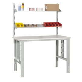 Tavolo da lavoro - elevabile - 150 x 84 x 78-115 cm - grigio/avorio - tecnotelai