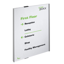 Targa per porte/pareti info sign - 29,7 x 42 cm - argento - durable