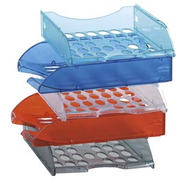 Vaschetta portacorrispondenza forata e040 - 26x34,5x6,5 cm - rosso trasparente - fellowes