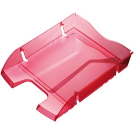 Vaschetta portacorrispondenza - plastica riciclata - 35,5x27,5x6,6 cm - rosso trasparente - helit