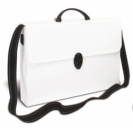 Valigetta polionda - 27x37,5cm - dorso 8cm - con tracolla bianca - balmar 2000