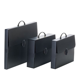 Valigetta polionda every line total black - 27x37,5 cm - dorso 5 cm - balmar 2000