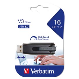 Verbatim - usb 3.0 superspeed store'n'go v3 drive - nero - 49172 - 16gb