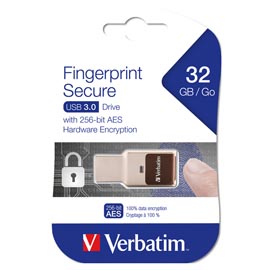 Verbatim - usb fingerprint secure usb 3.0 drive - 49337 - 32gb