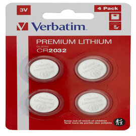 Verbatim - blister 4 micropile a pastiglia cr2032 - litio - 49533 - 3v