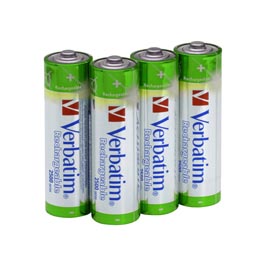 Verbatim - scatola 4 batterie aa ricaricabili - 49941 - 2.500mah