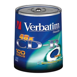 Verbatim - scatola 100 cd-r datalife plus extra protection - 1x-52x - serigrafato - 43411 - 700mb
