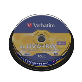 Verbatim - scatola 10 dvd+rw - 43488 - 4,7gb