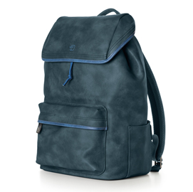 Zaino a sacco bluegate - 33 x 45 x 20 cm - similpelle - blu - in tempo